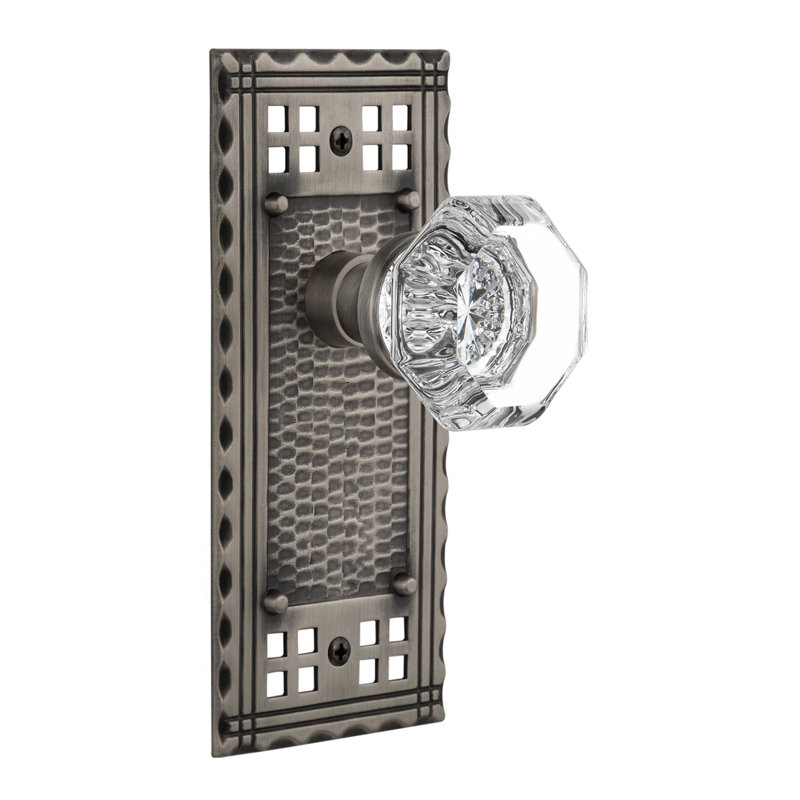 Craftsman Plate with Waldorf Door Knob, 2-3/8", Antique Pewter