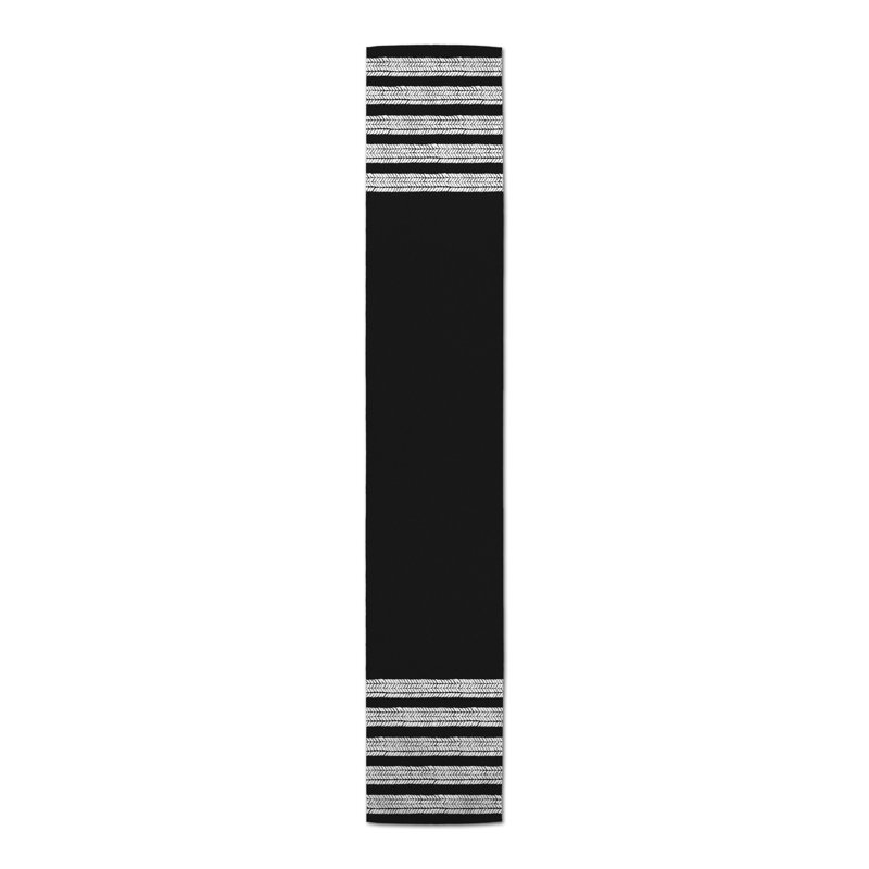 Kubiak Striped Table Runner, 72" x 16", Black