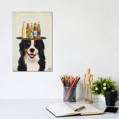 Bernese Beer Lover by Fab Funky - Wrapped Canvas Gallery-Wrapped Canvas Giclée