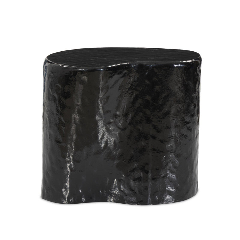 Dulcie End Table-Glossy Black Cast Aluminum