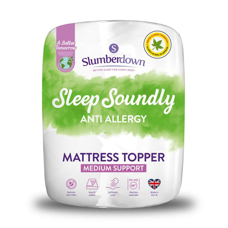 Soundly Slumberdown Anti Allergy Mattress Topper Anti Bacterial Mattress Cover Comfortable Machine Washable, King (5')