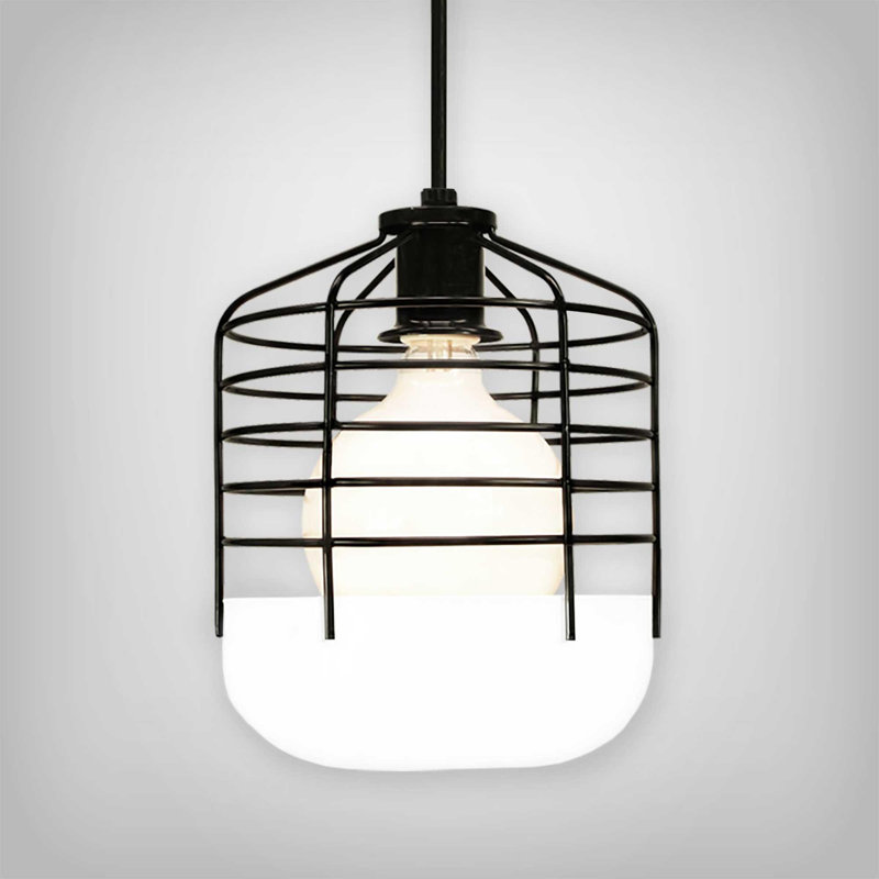 Luminaire suspendu cage simple Abdul-Majeed, Noir