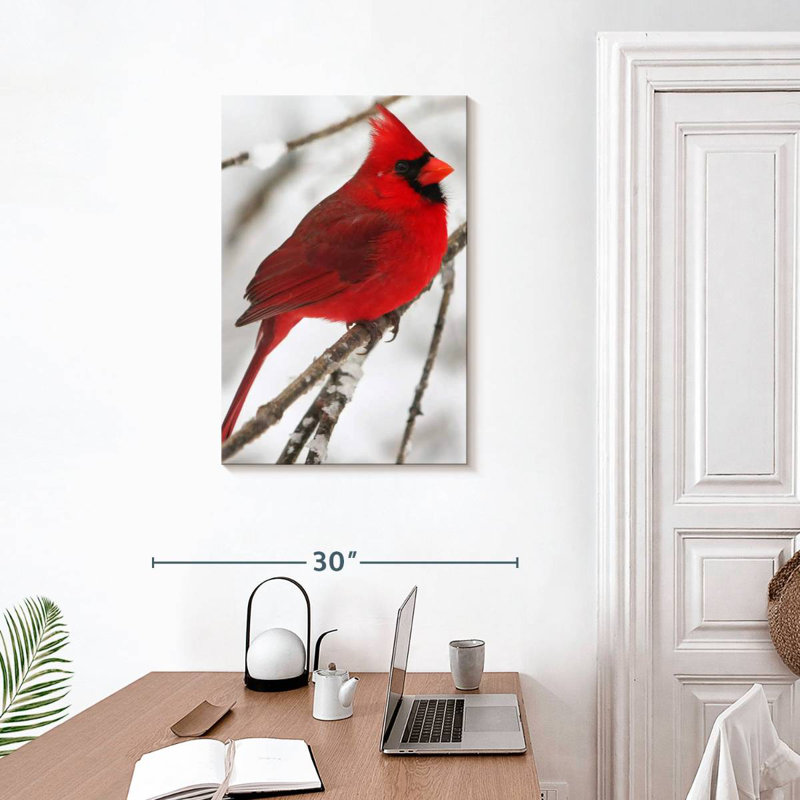 Brampt Birch Tree And Cardinal, 30" H x 20" W