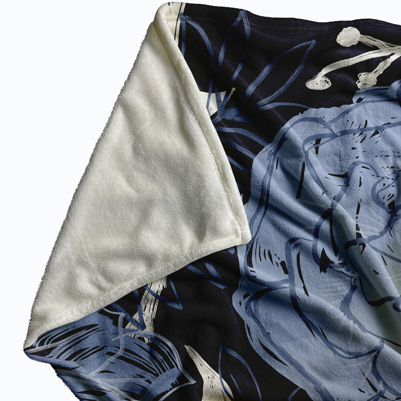 Campanella Plain Weave / Muslin Throw Blanket, Blue