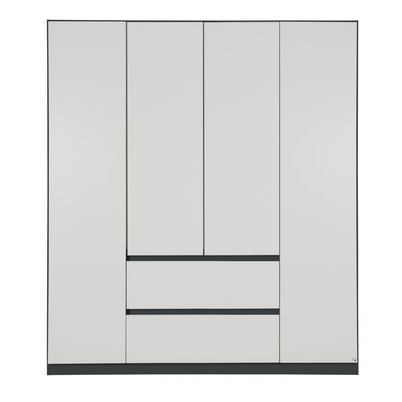 Mainz 4 Door Wardrobe, Alpine White/Black