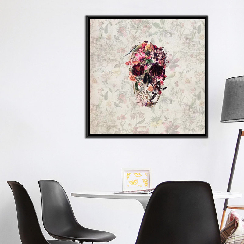 «New Skull, Square» par Ali Gulec, impression sur toile tendue, H 18 po x l 18 po x P 1,5 po, Toile avec cadre noir
