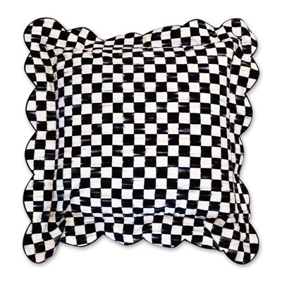 Courtly Check Reversible Scalloped Pillow