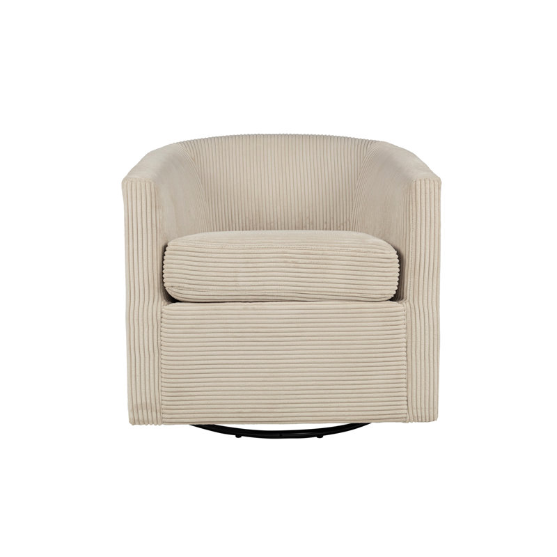Chaise en velours côtelé rotatif à 360 degrés avec siège rembourré et mécanisme, assemblage simple amovible