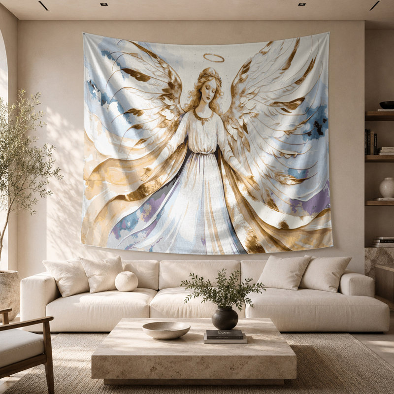 Tapisserie murale ange de Noël, 26 po x 36 po