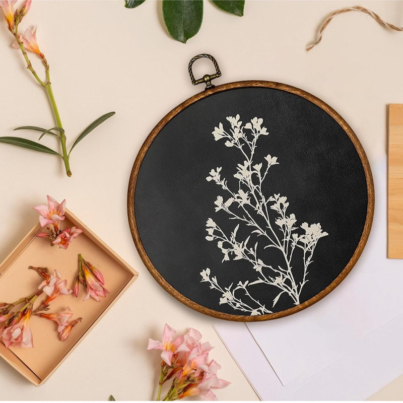 Boho, art mural rond floral