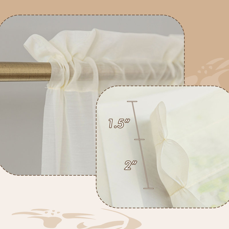 Voilage avec passe-tringle Voile, Naturel, L 42 po x L 96 po