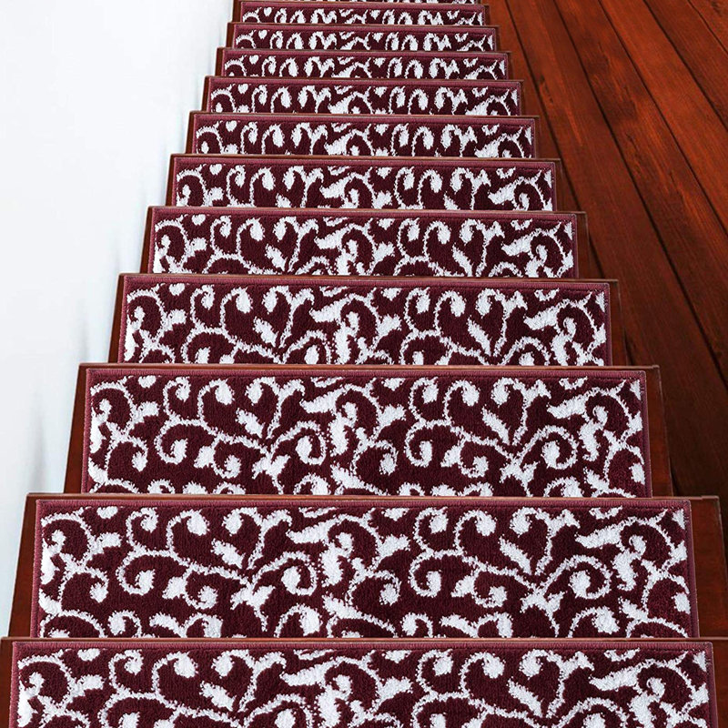 Tapis d'escalier intérieur antidérapant Salter, Rouge