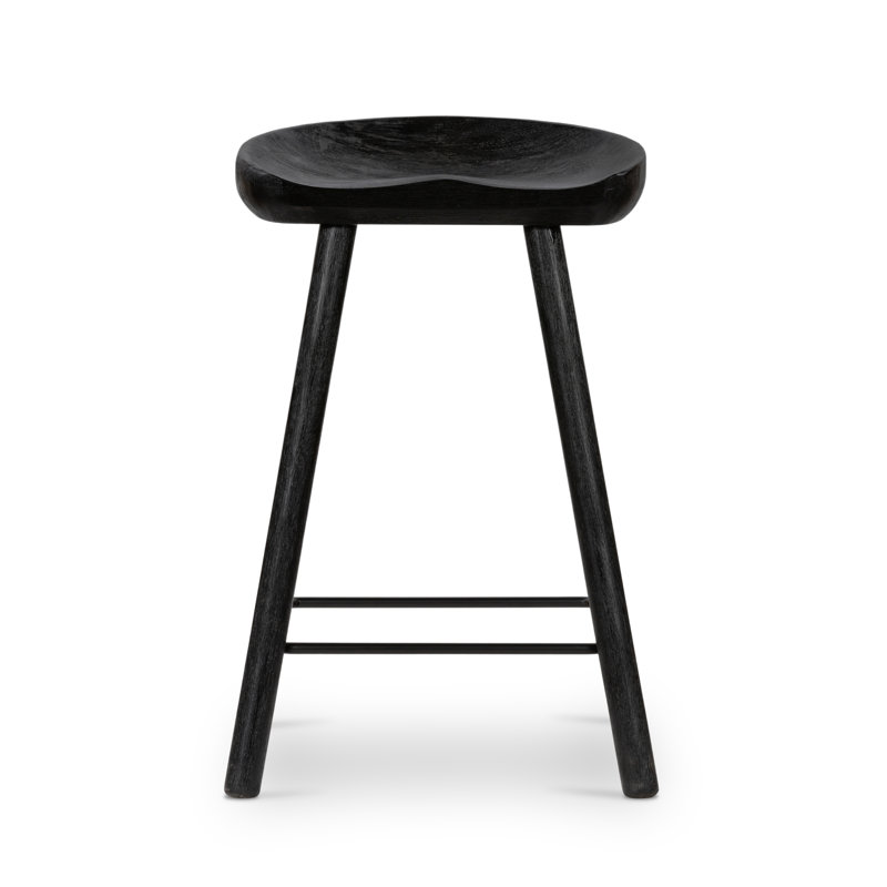 Barrett Solid Wood Bar & Counter Stool, Matte Black, Counter Stool (26.75” Seat Height)