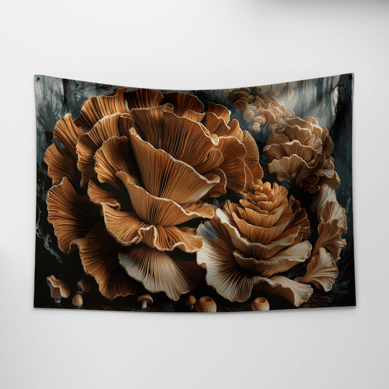 Tapisserie murale de légumes Maitake, 51 po x 60 po
