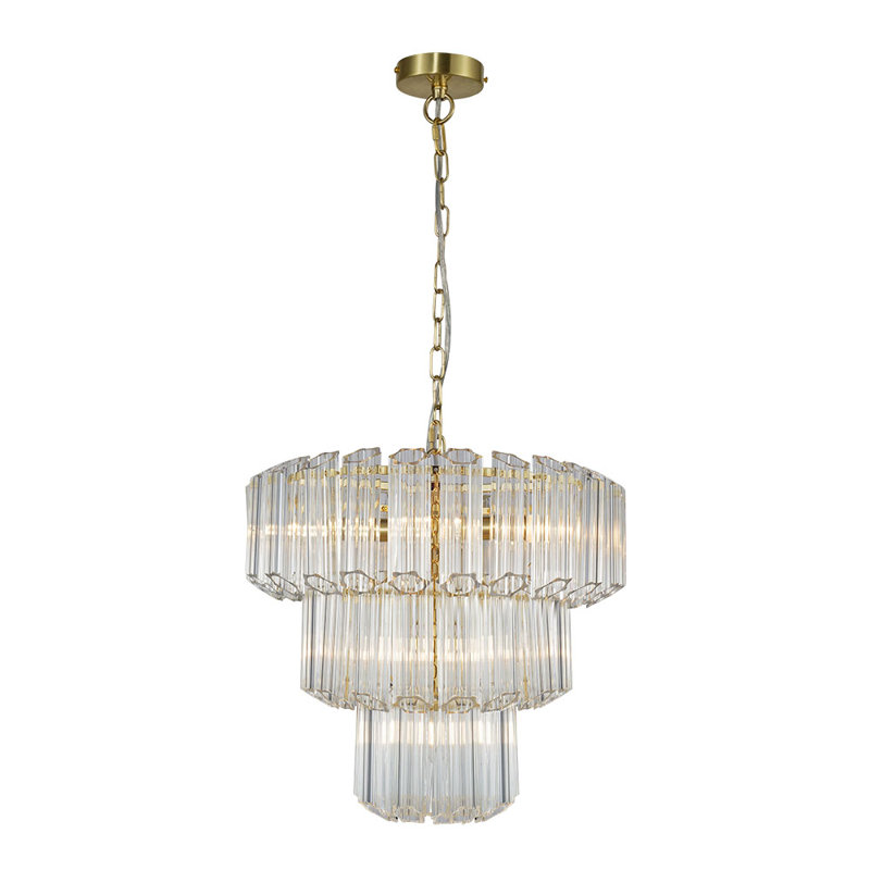 Adilbek 7 - Light Crystal Chandelier, Satin Brass