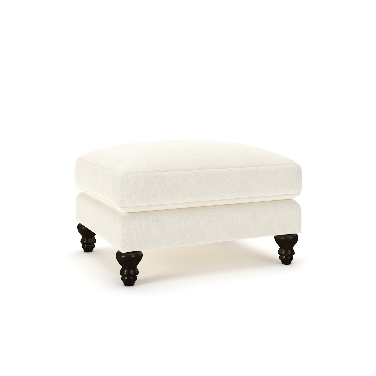 Walters Upholstered Ottoman, Conversation Pearl Basketweave