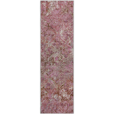 Premium Machine Washable Prisco Pink Rug