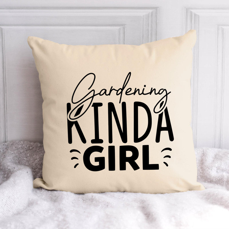 Citation amusante «Garden Lover» 620 - Coussin décoratif inclus, H 20 po x l 20 po