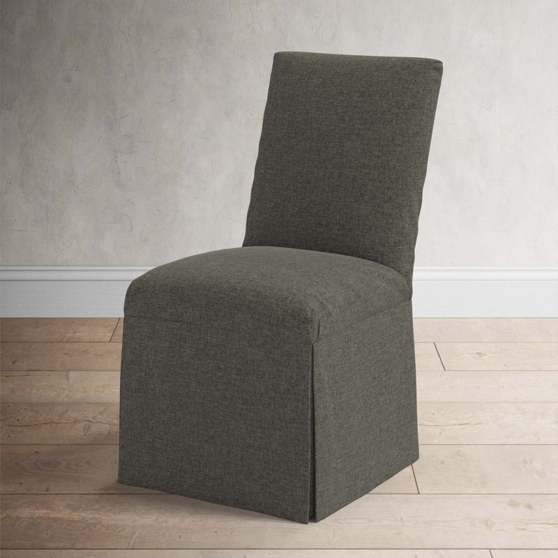 Ivanka 20'' H Upholstered Parsons Chair, Zuma Charcoal Textured Linen