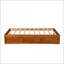 Lit plateforme simple en bois de pin massif avec rangement à 3 tiroirs espresso pour petite / deuxième chambre