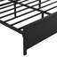 Estella Black Metal Bed 4Ft6 Double Bed 135×190Cm With Multi-Color LED Strip Lights And Charging Port 2 A-Type And 1 C-Type, One-Piece Bedside Table