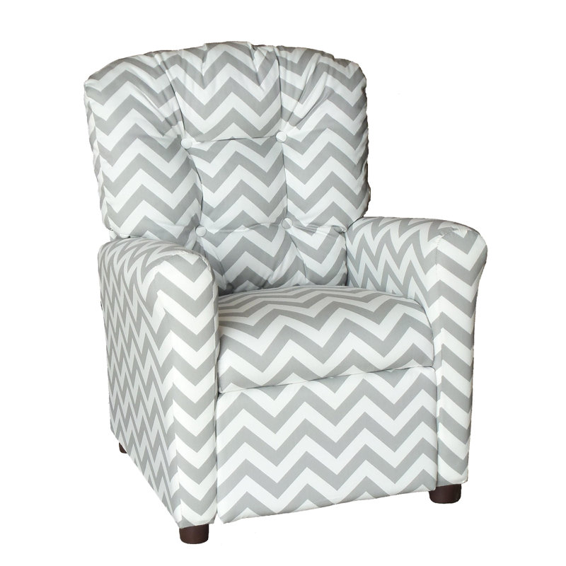 Cyprus Kids 13'' Recliner and Ottoman, Storm