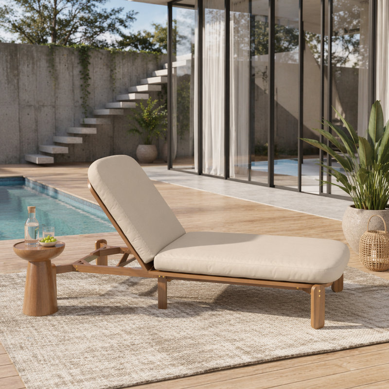 Chaise longue d'extérieur ajustable, Brun