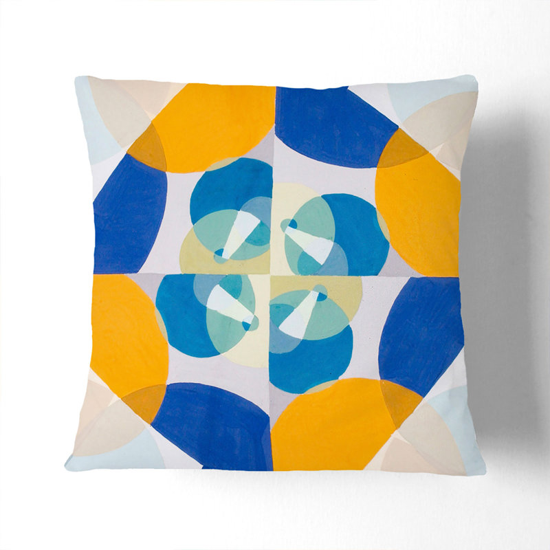 Green Squares Square Throw Cushion, 40cm H x 40cm W x 15cm D, Stone