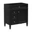 Meuble-lavabo noir de 30 po de style moderne, 3 tiroirs avec tiroir basculant, tablette réglable, rangement pour porte d'armoire, pieds romains exquis, poignée texturée pour le rangement-478526433