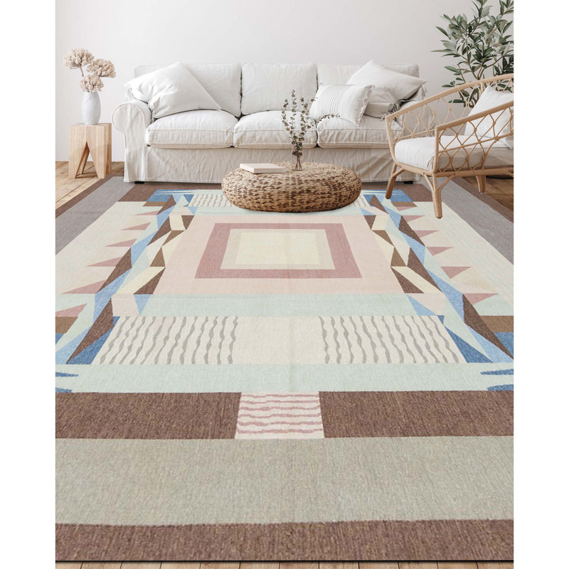 Aubusson Hand Knotted Wool Southwestern Area Rug