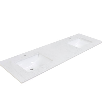 Plateau de meuble-lavabo double 73 po Salerno