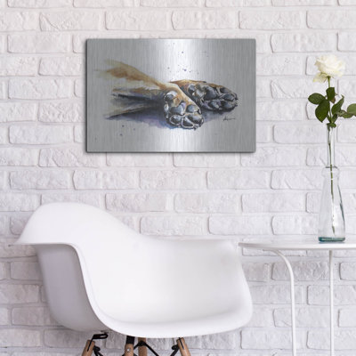 Art mural en métal Winston Porter «Paw Prints Paws» par Lindsay Kivi