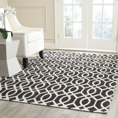 Tapis géométrique en coton tissé à la main Holsworthy Cedar Brook