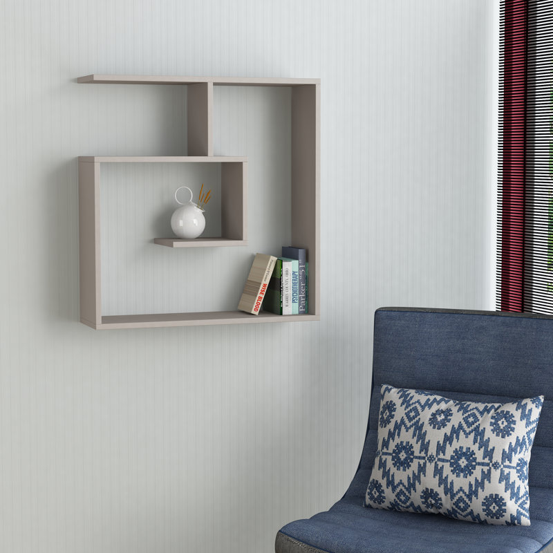 3 Piece Floating Shelf, Light Mocha
