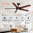 Jet5 52" Indoor Matte Black Ceiling Fan with Reversible Walnut/Black Blades, LED Light, and Remote-1818465590-1818465585