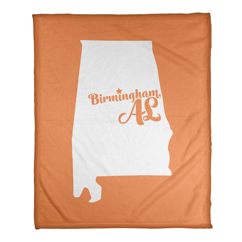 Jeté polaire de birmingham alabama, Orange, l 52,5 po x L 62,5 po