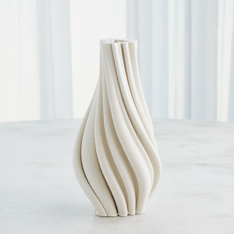 Twist Handmade Ceramic Table Vase, 12" H x 6" W x 6" D