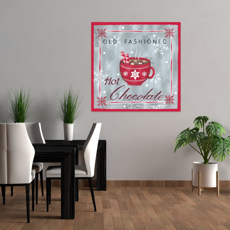 Chocolat chaud, art abstrait d'hiver contemporain, H 36 po x l 36 po