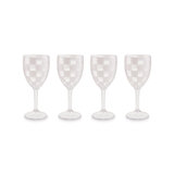 Black Check Acrylic Wine Goblets