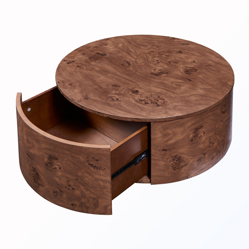 360° Rotating Coffee Table With 2 Drawers