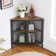 Kempst Corner End Table Shelf, 3-Tier Display Shelves with Protection Door, Metal Frame Storage Cabinet Org