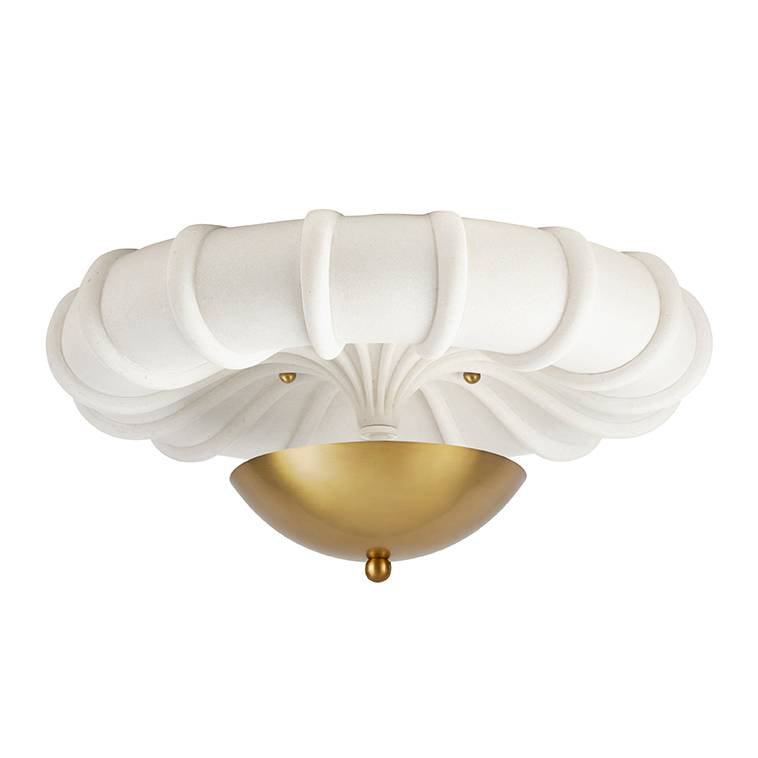 Camella Small Flush Mount, Antique Brass
