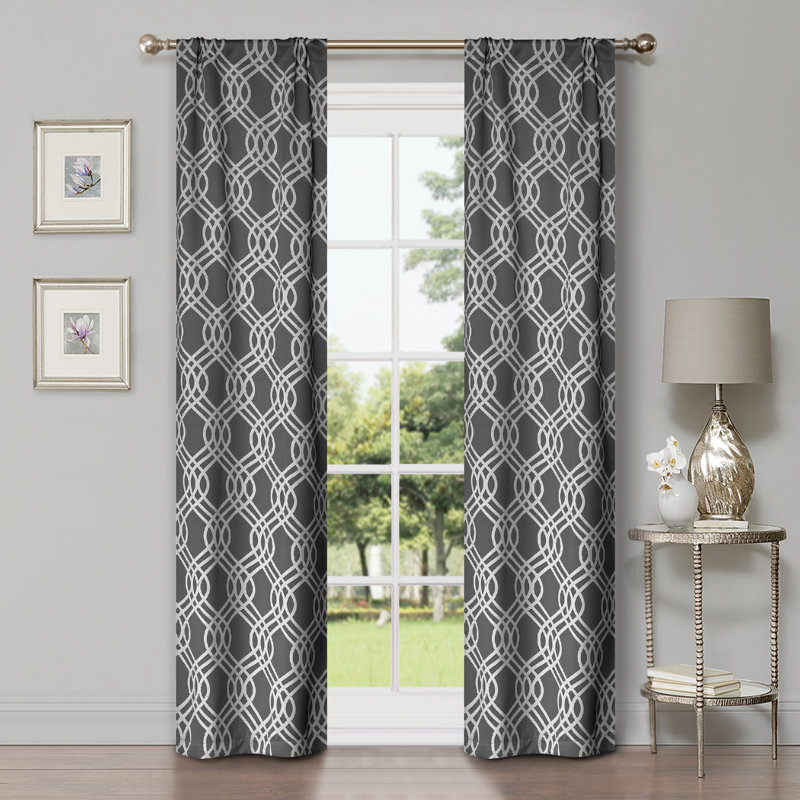 Paire de rideaux obscurcissant 100% polyester Écosse, L 52 po x L 108 po, Gris