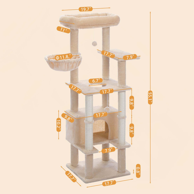 Arbre à chat 55 po Sisal, Beige