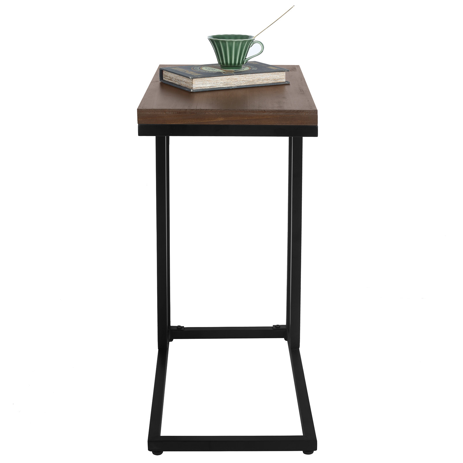 DOWLVN 24.25'' Tall Wood C Shaped Side End Table | Wayfair