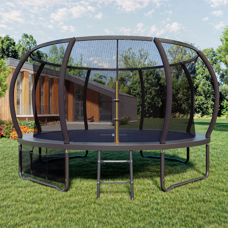 Maxway Furniture 427cm Oval Backyard Trampoline with Safety Enclosure, Black