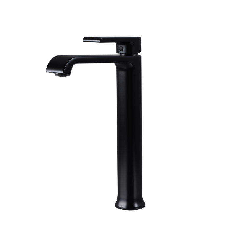 Vessel Sink Faucet Single-Handle Bathroom Faucet With Drain Assembly, Matte Black