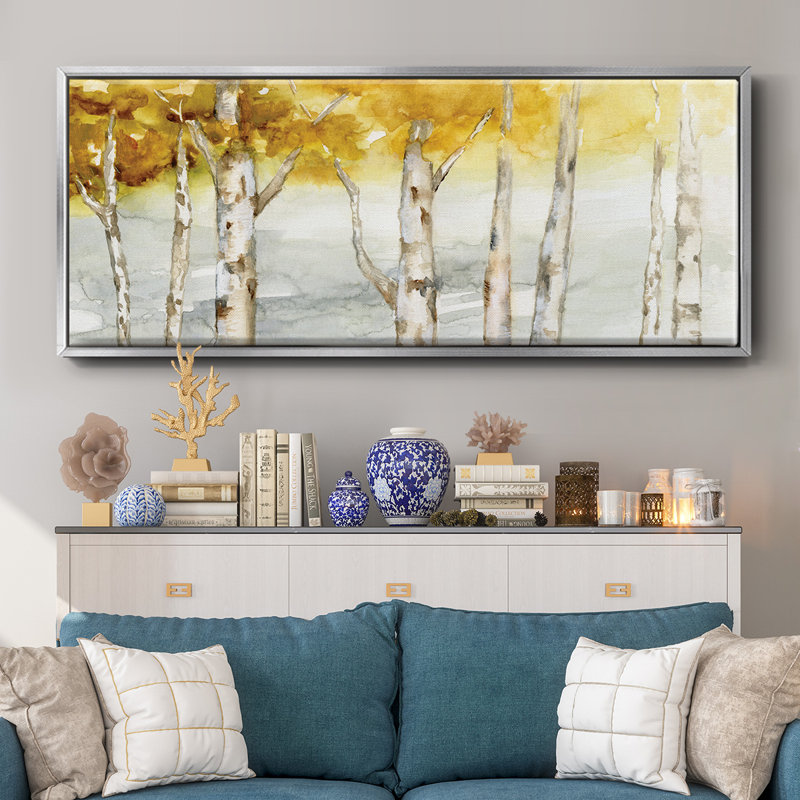 Golden Trees- Framed Canvas, 20" H x 50" W