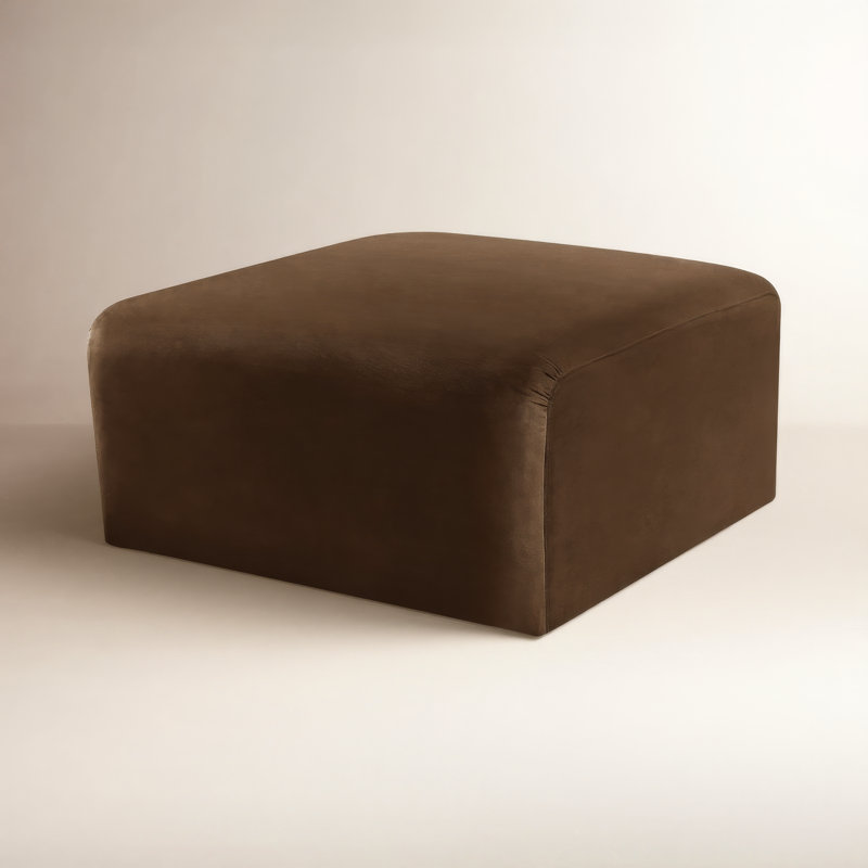 Repose-pieds en velours 31 po Hingham Josie, Velours brun