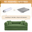Divan-lit en futon de 78,7 po pour lit très grand convertible en velours côtelé avec 2 coussins - aucun assemblage requis-882903961-881898759